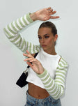 Aytan Bolero Sweater Green/White Princess Polly  Cropped 