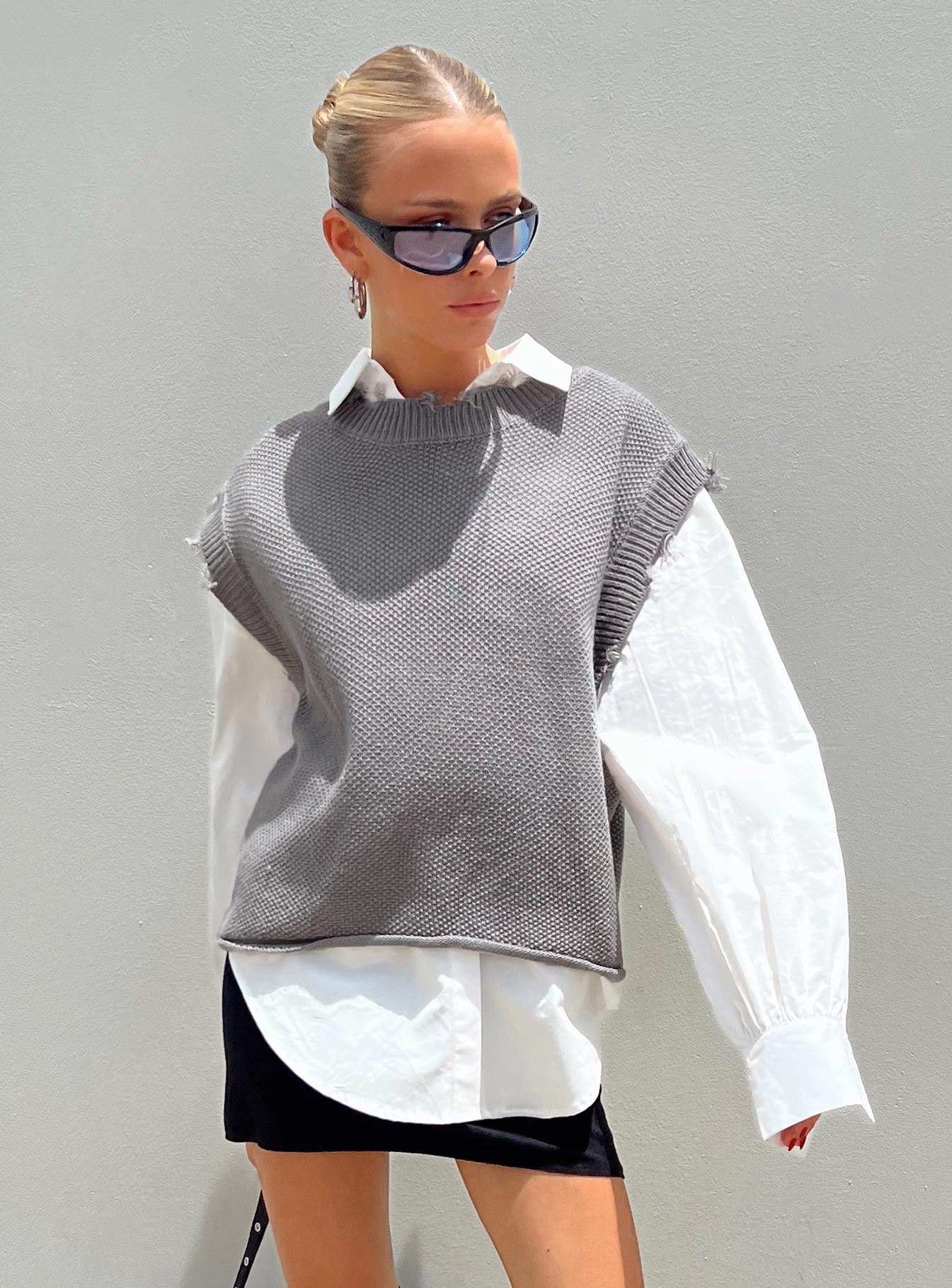 Adler Knit Vest Grey Princess Polly  long 