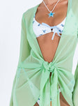 Front view of model wearing  front Princess Polly Sweetheart Neckline  Sharp Mini Dress Green