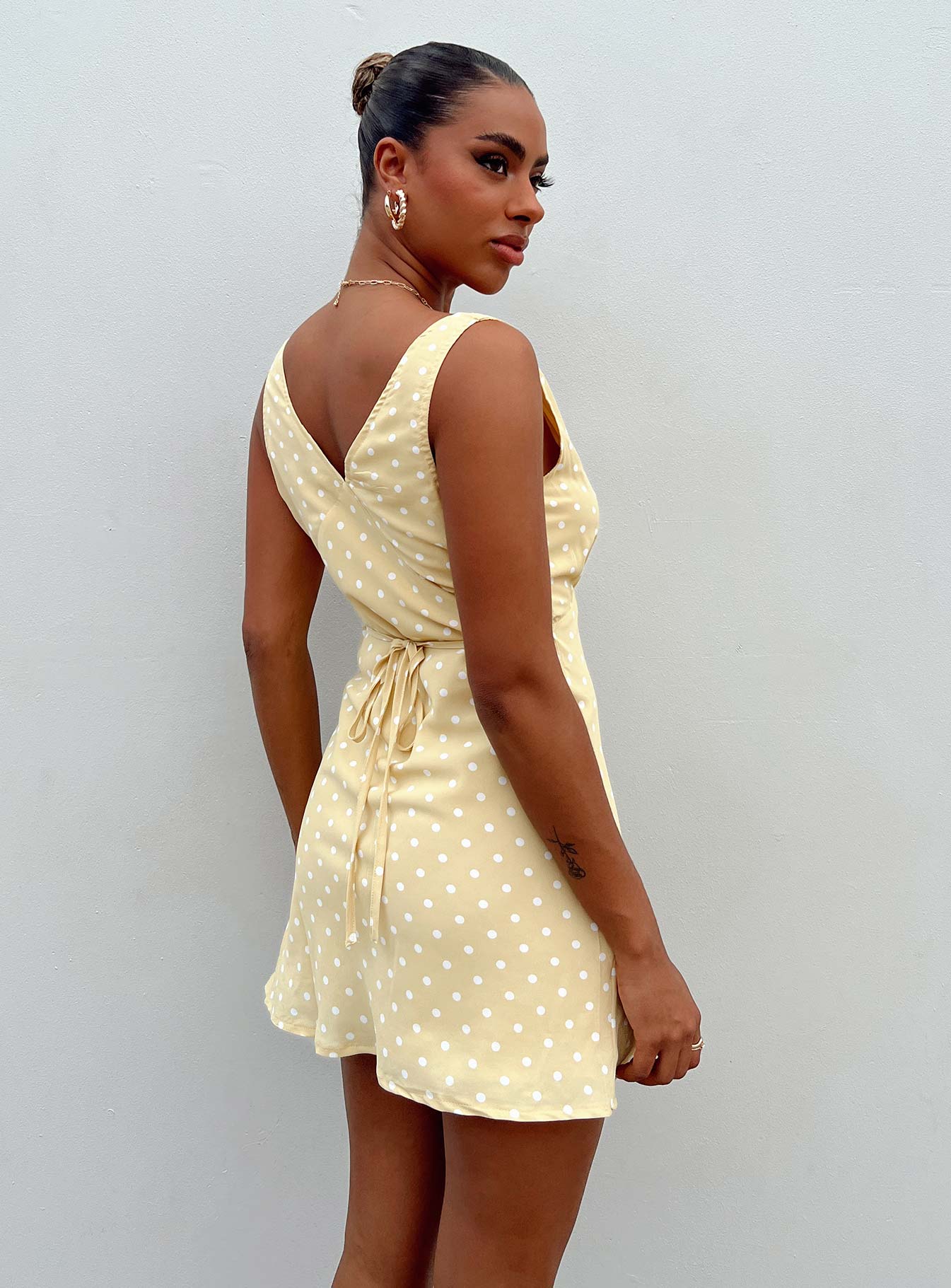 Nellie Mini Dress Yellow Polka Dot | Princess Polly Nellie Mini Dress Yellow Polka Dot | Princess Polly