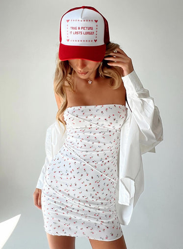 Oscar Mini Dress White Floral