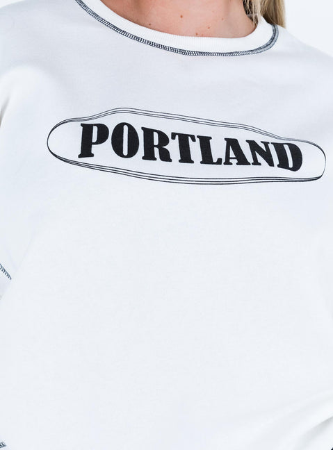 product Princess Polly Portland Oversized Sweatshirt White Curve regular 