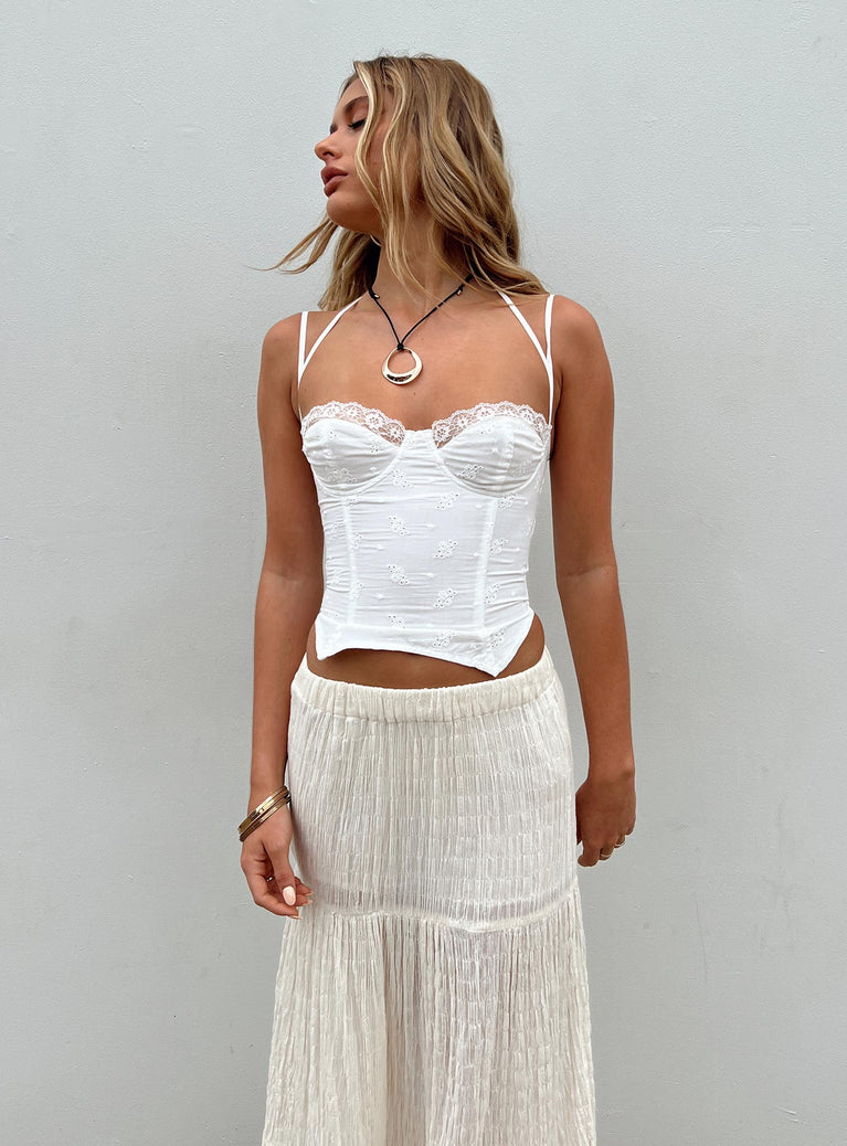 Buy WHITE LACE CORSET TOP AND MAXI SKIRT SET for Women Online in India