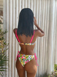 Bikini bottoms Floral print  Tie side design  Adjustable coverage  Cheeky cut bottoms Fully lined