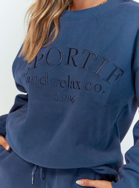 Major League Sweatshirt Navy Princess Polly  regular 