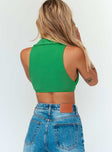 back view of model wearing Princess Polly Zuri Top Green 