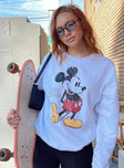 Disney Vintage Mickey Mouse Sweater White