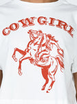 Cowgirl Cropped Tee White