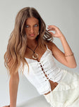 Amitri Lace Up Top Ivory