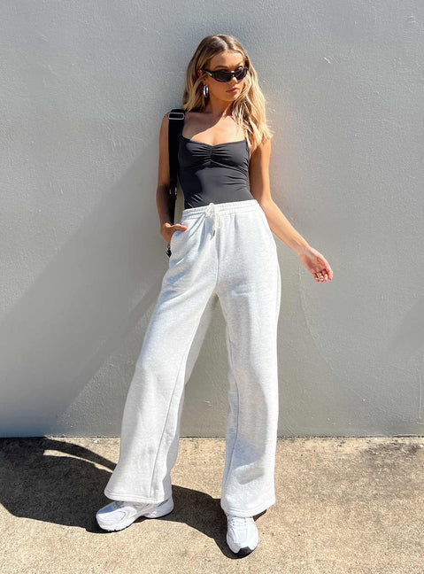 back view of model wearing Princess Polly Linden Bodysuit Slate Sleeveless 