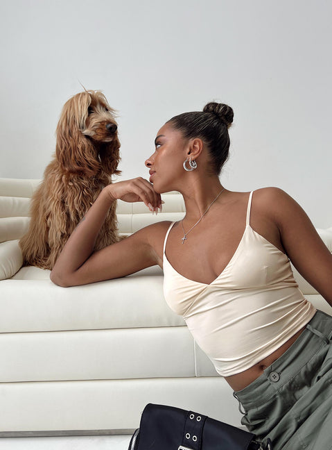 product Princess Polly Sleeveless Plunger  Kazan Cami Ivory