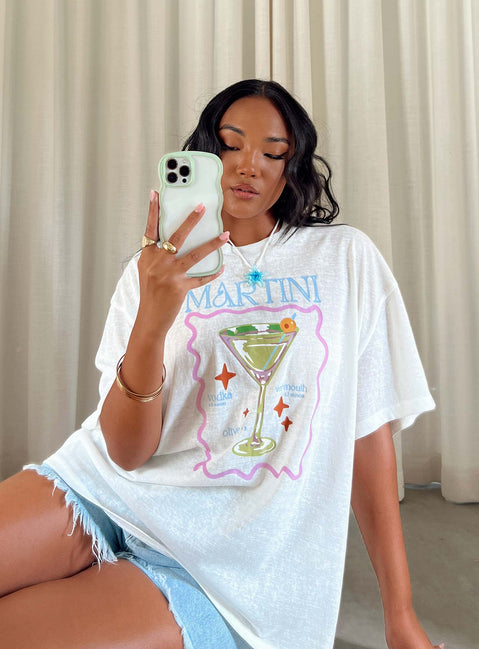 product Princess Polly Full Sleeves High Neck  Martini Oversized Tee White