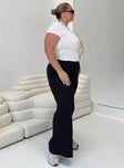 Princess Polly mid-rise  Allen Ribbed Pants Black Curve