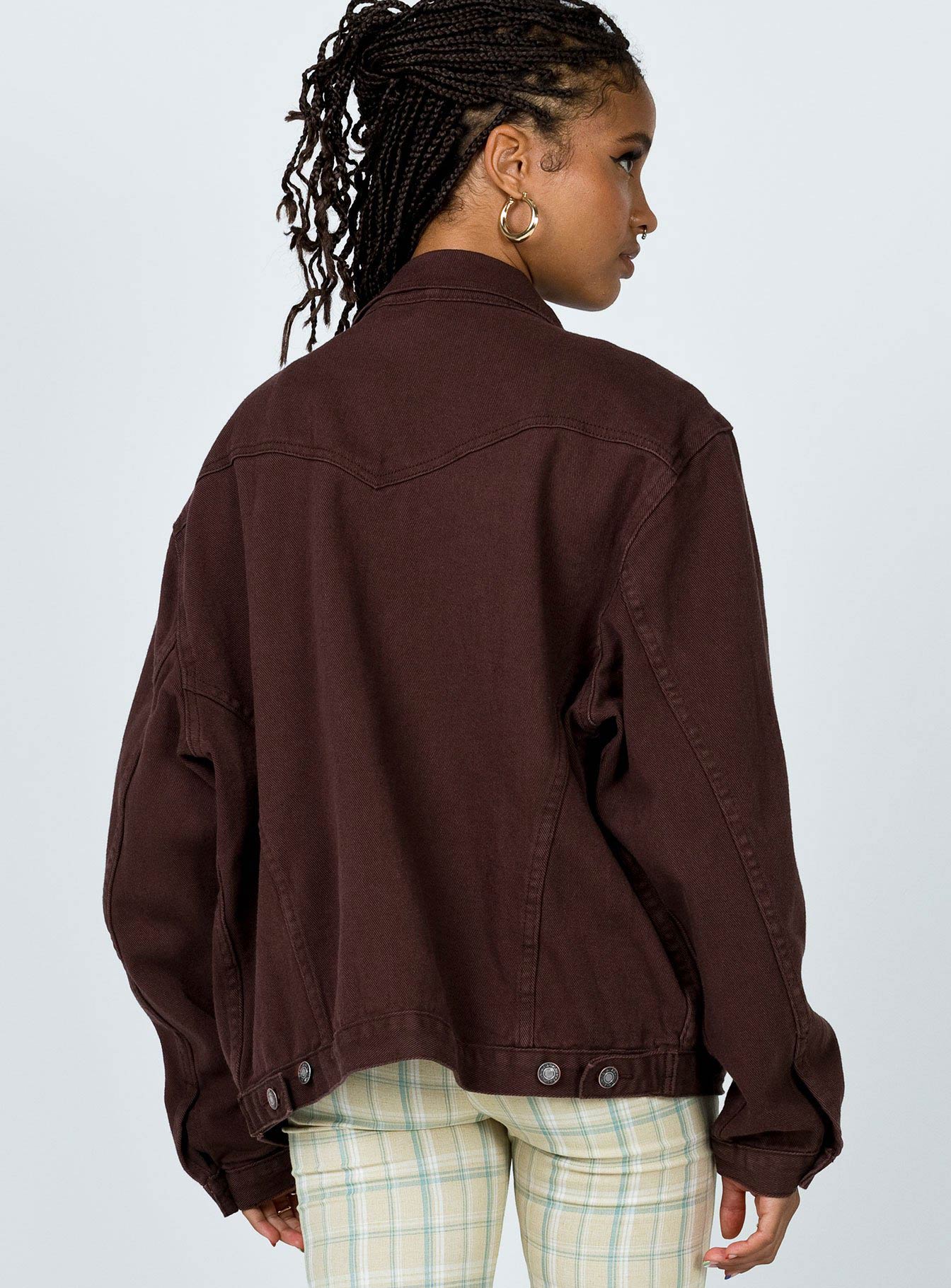 Western Denim Jacket Dark Brown