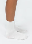 Sock pack Three pairs Crew style Ribbed cuff Good stretch 