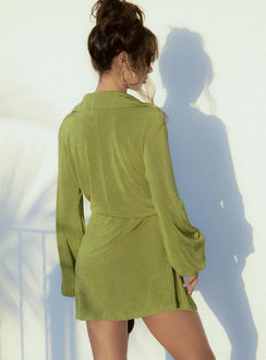 product Princess Polly High Neck  Party Time Mini Dress Green Low Impact