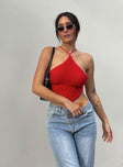 front view of model wearing Princess Polly Avoca Top Red 