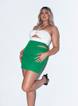 Amara Cut Out Mini Skirt Green