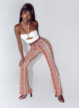 front view of model wearing Princess Polly Arizona Flare Pants Multi 