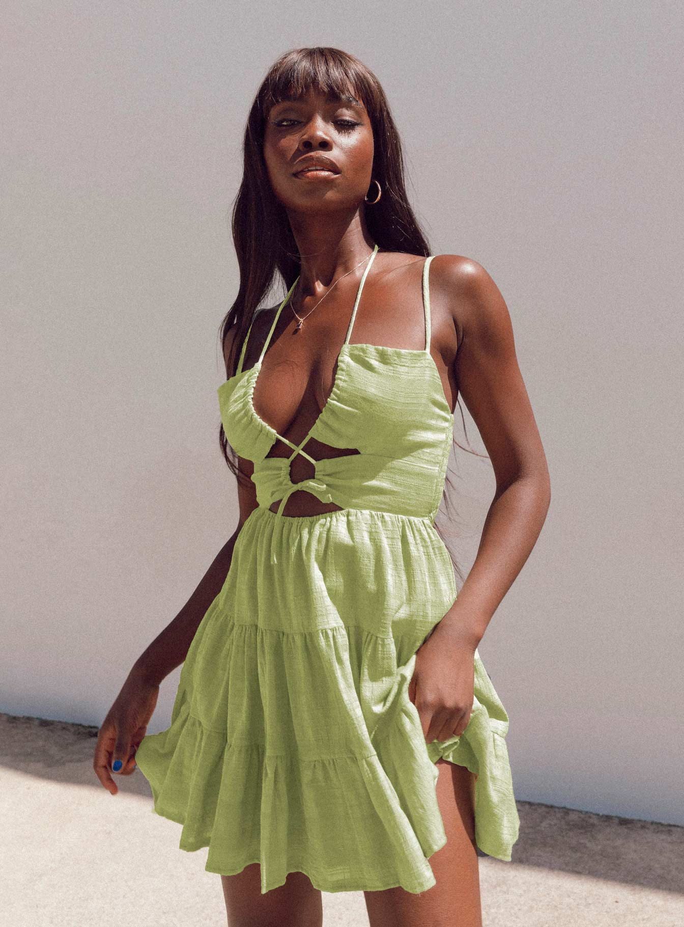 product Princess Polly Scoop Neck  Asxel Mini Dress Green