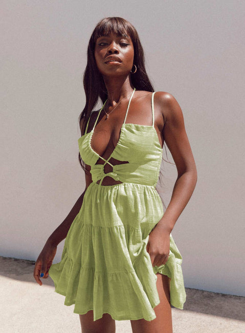 product Princess Polly Scoop Neck  Asxel Mini Dress Green