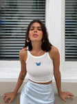 Butterfly Tank Top White