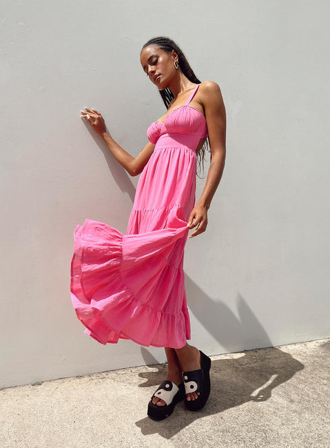 Joella Midi Dress Pink | Princess Polly Joella Midi Dress Pink | Princess Polly