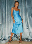 Princess Polly Square Neck  Celena Midi Dress Blue