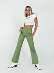 back view of model wearing Princess Polly Carson Pants Green 