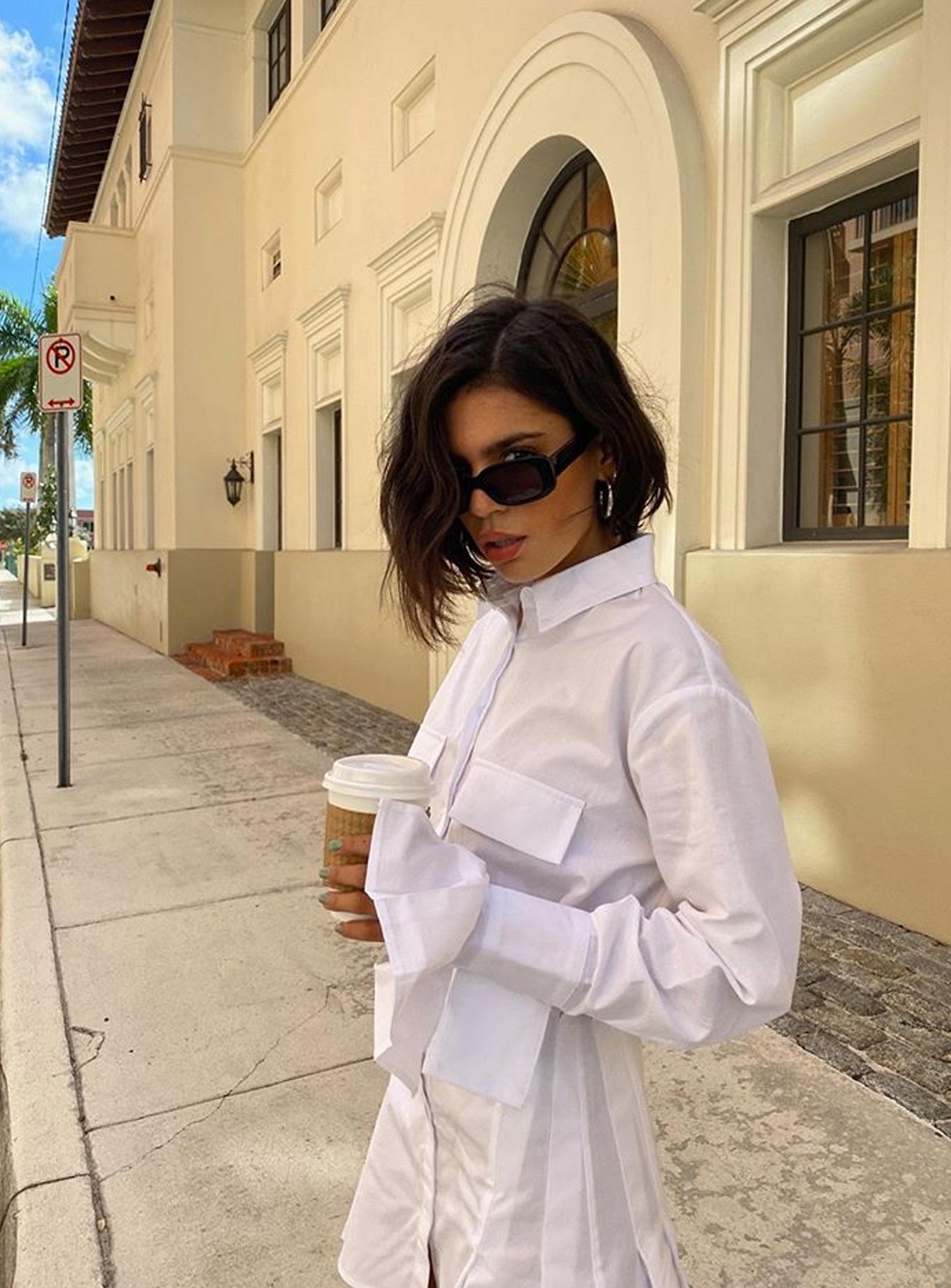 side view of model wearing Princess Polly Cover Girl Mini Dress 