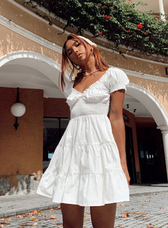 danny mini dress white princess polly New Danny Mini Dress White Princess Polly Prairie Boho Festival Sz 6 Cowgirl