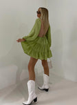 Princess Polly Sweetheart Neckline  Danny Long Sleeve Mini Dress Green