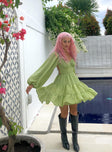 Princess Polly Sweetheart Neckline  Danny Long Sleeve Mini Dress Green