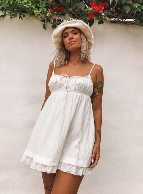 product Princess Polly Crew Neck  Empress Of Love Mini Dress White