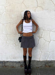 Front view of model wearing  front Elle Mini Skirt Grey Princess Polly  Mini Skirts 