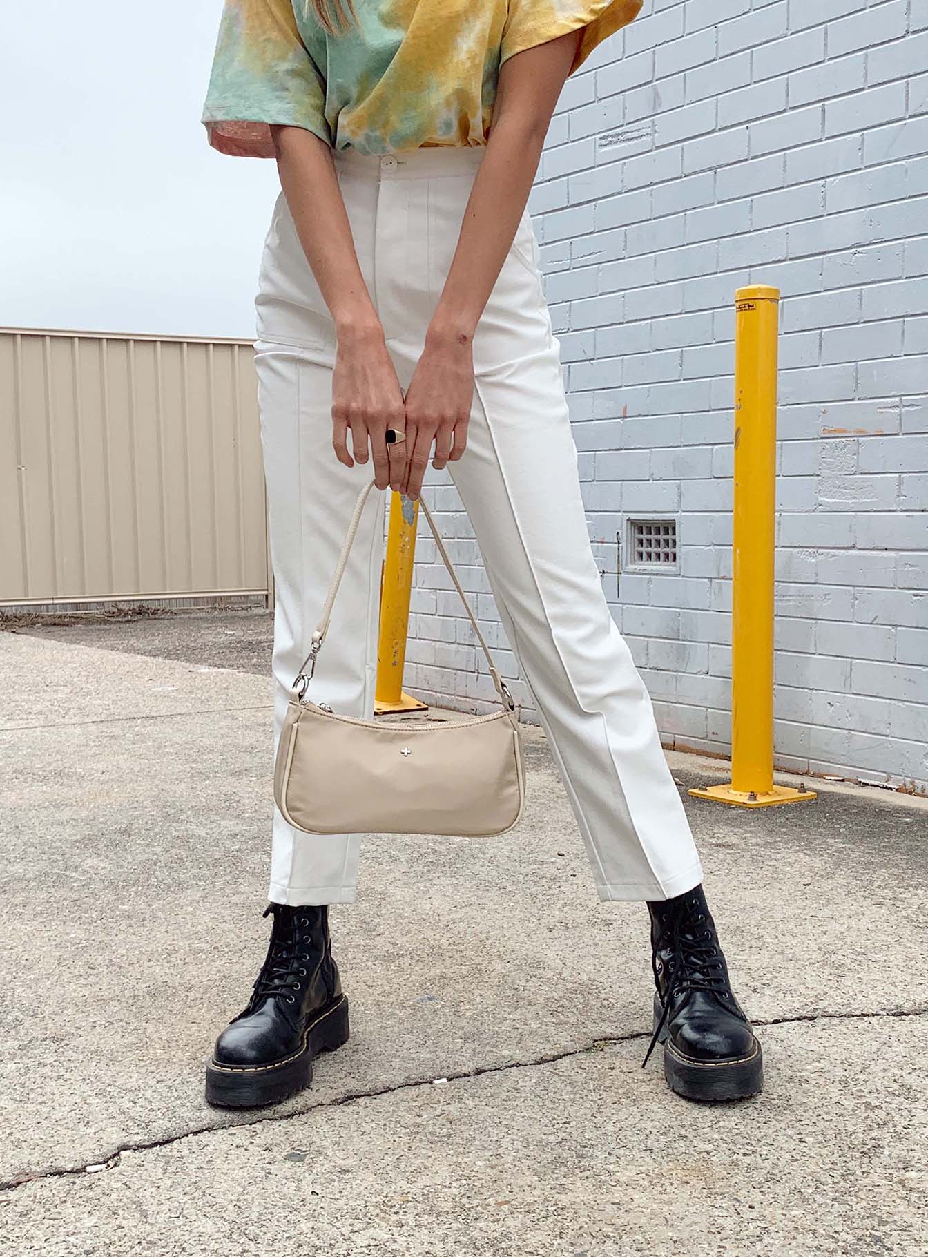 front view of model wearing Princess Polly Encore Pants White 