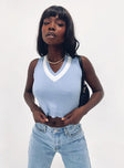 Dutchess Cropped Sweater Vest Blue Princess Polly  Cropped 