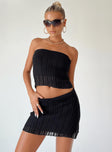 Front view of model wearing  front Princess Polly Sleeveless Square Neck  Hendon Tube Top Black