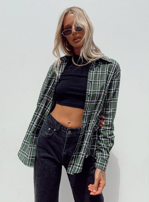 product Princess Polly Full Sleeves High Neck  Nora Shirt Forest Green