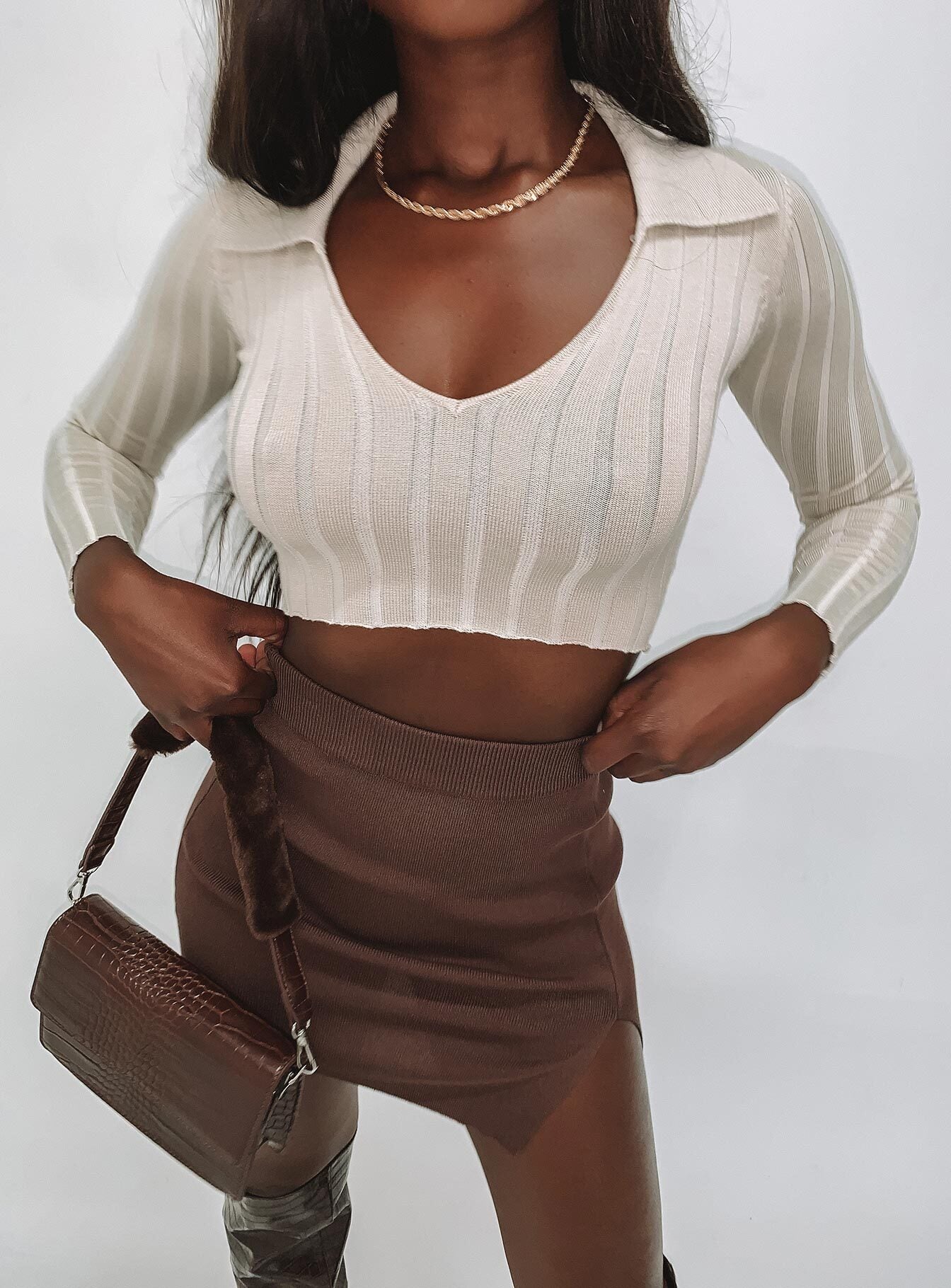 product Princess Polly Full Sleeves Square Neck  Gemma Top Beige