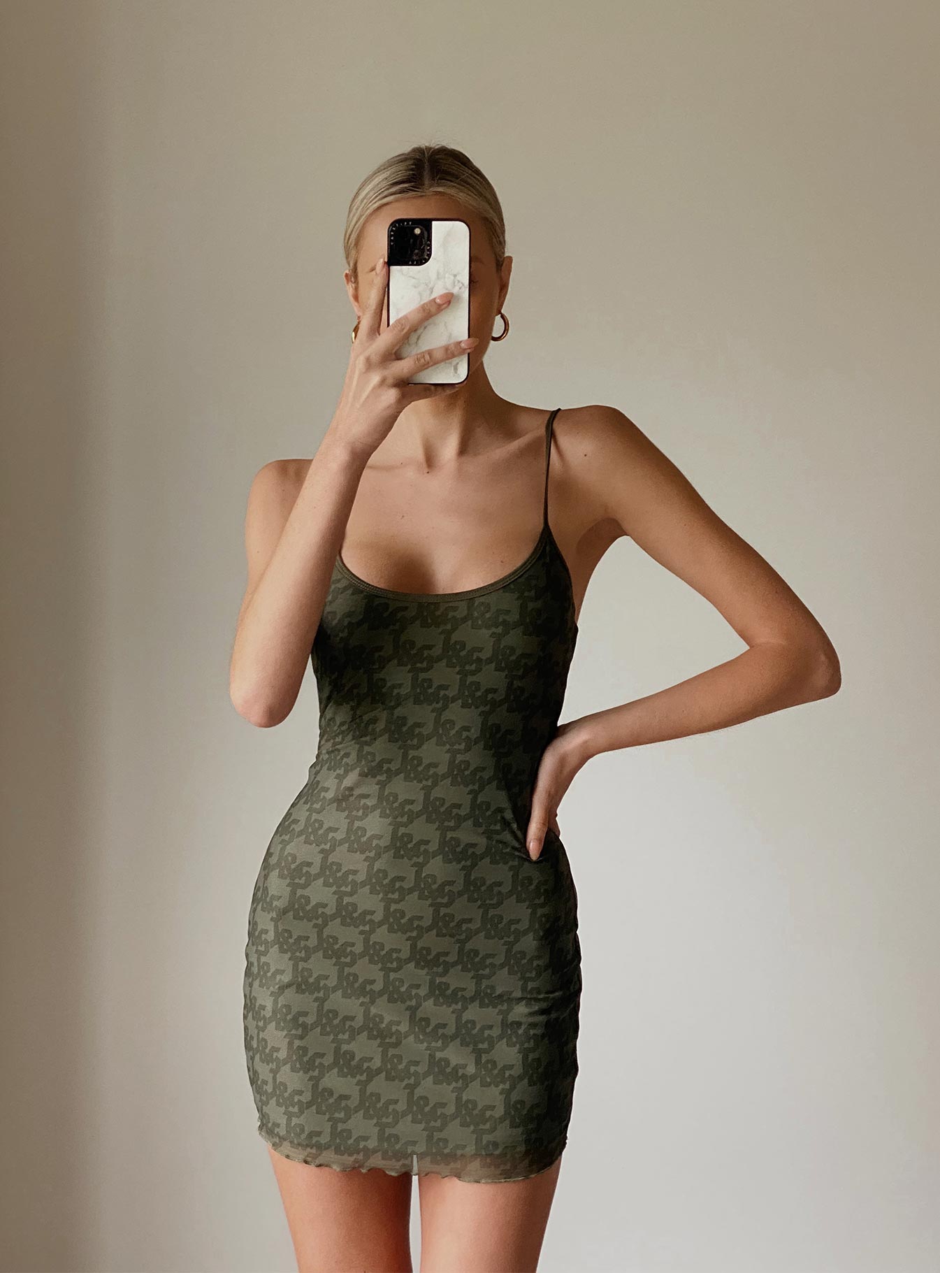 Khaki 2025 mini dress