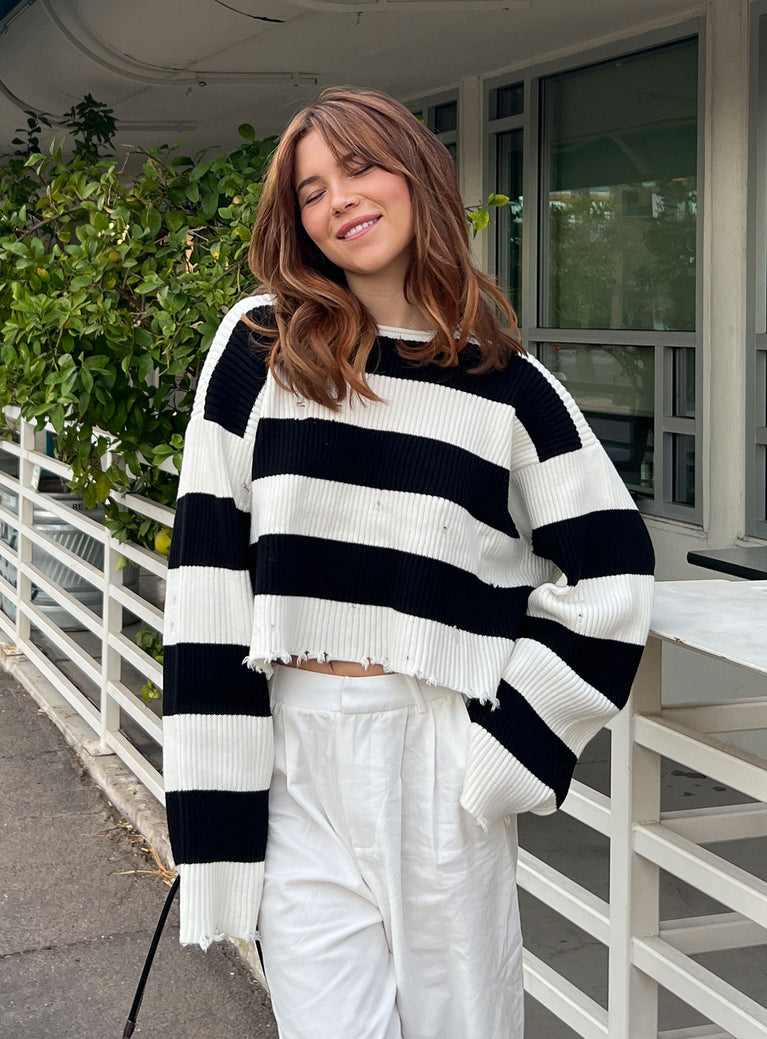 Black And White Stripe Sweater