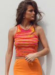 front view of model wearing Princess Polly Leo Knit Top Orange 