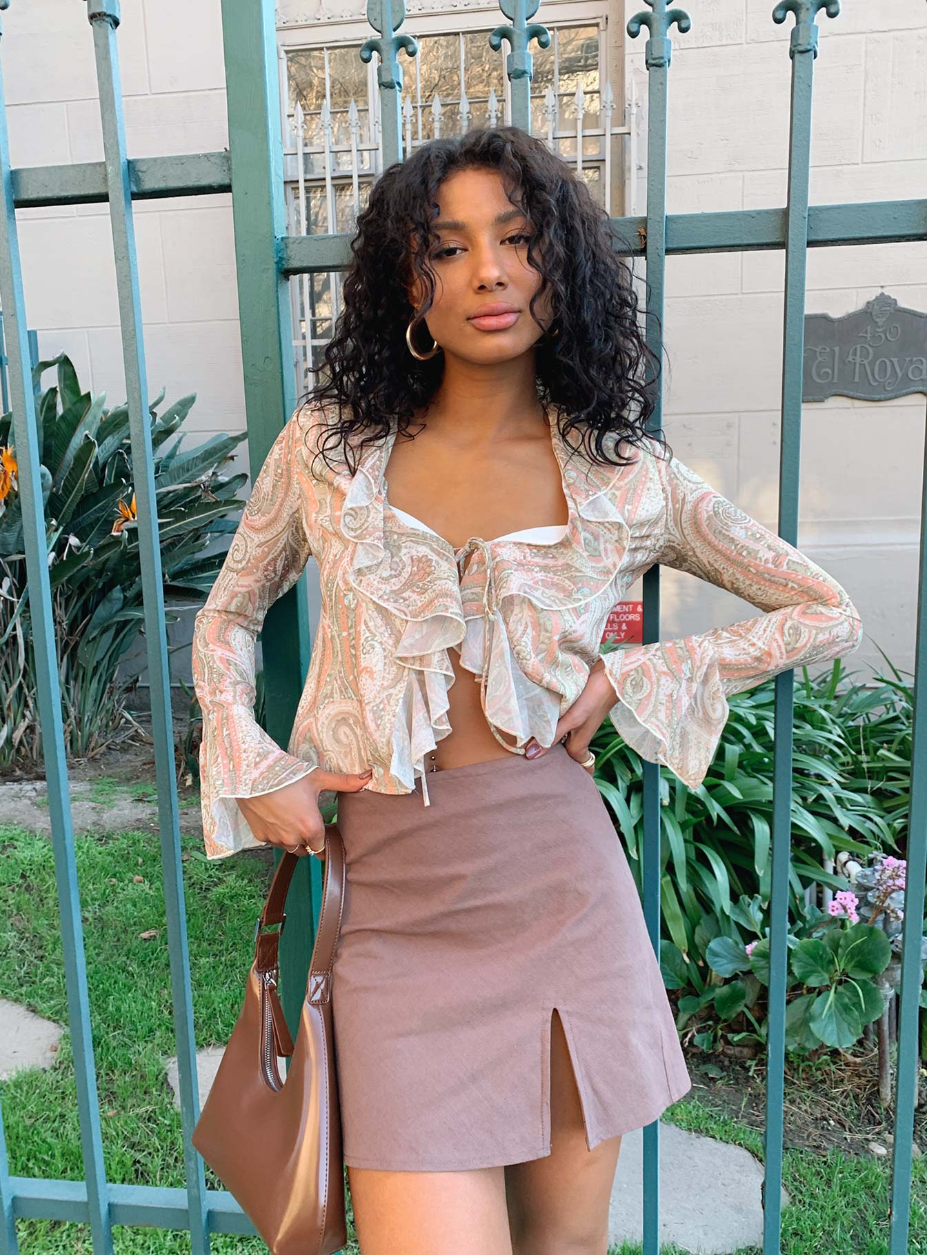 front view of model wearing Princess Polly Lucia Shirt Multi 