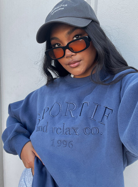 Major League Sweatshirt Navy Princess Polly  regular 