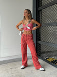 Princess Polly Mid Rise  Miami Vice Pants Red