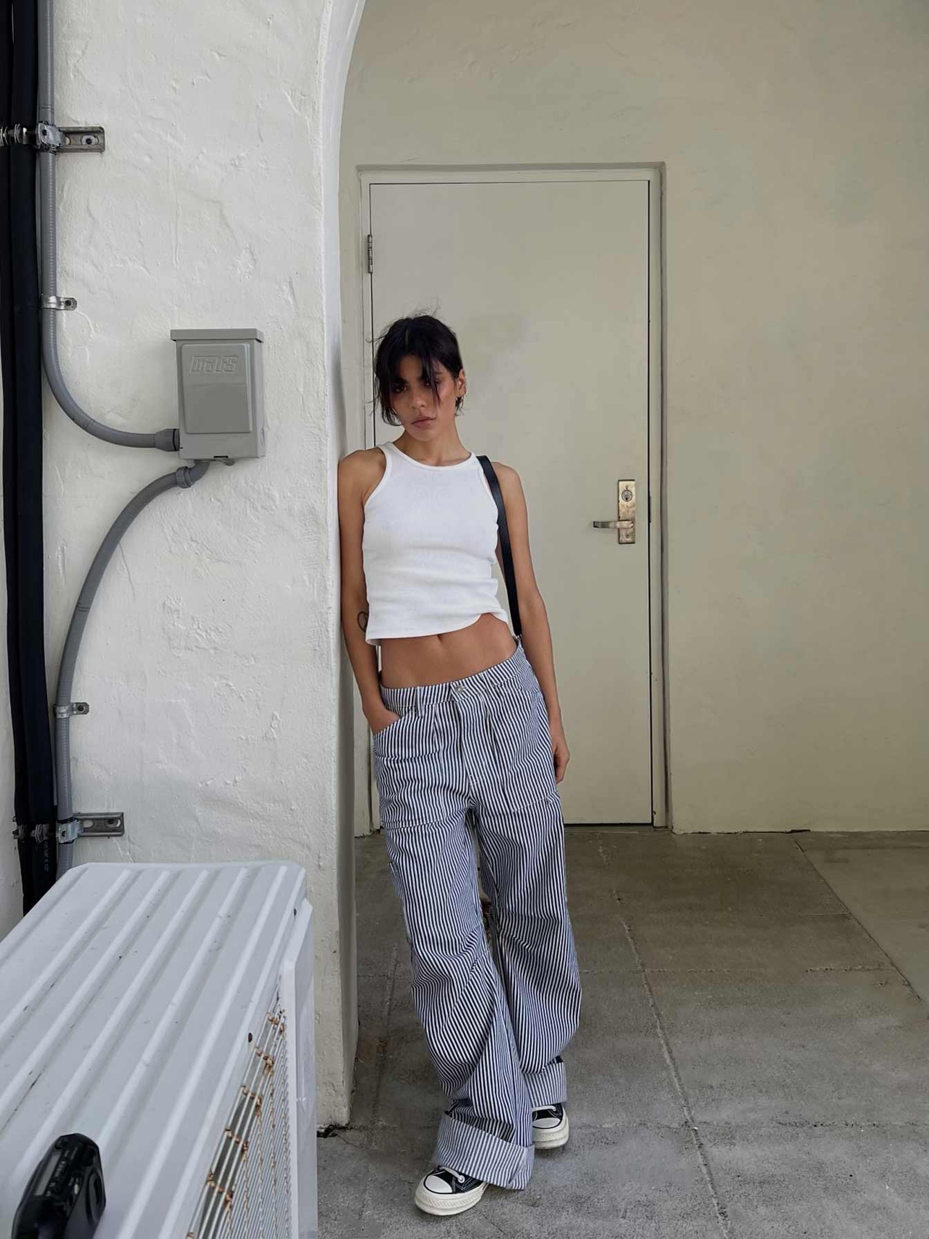 product Princess Polly Low Rise Pants  Miami Vice Pants Navy Pinstripe