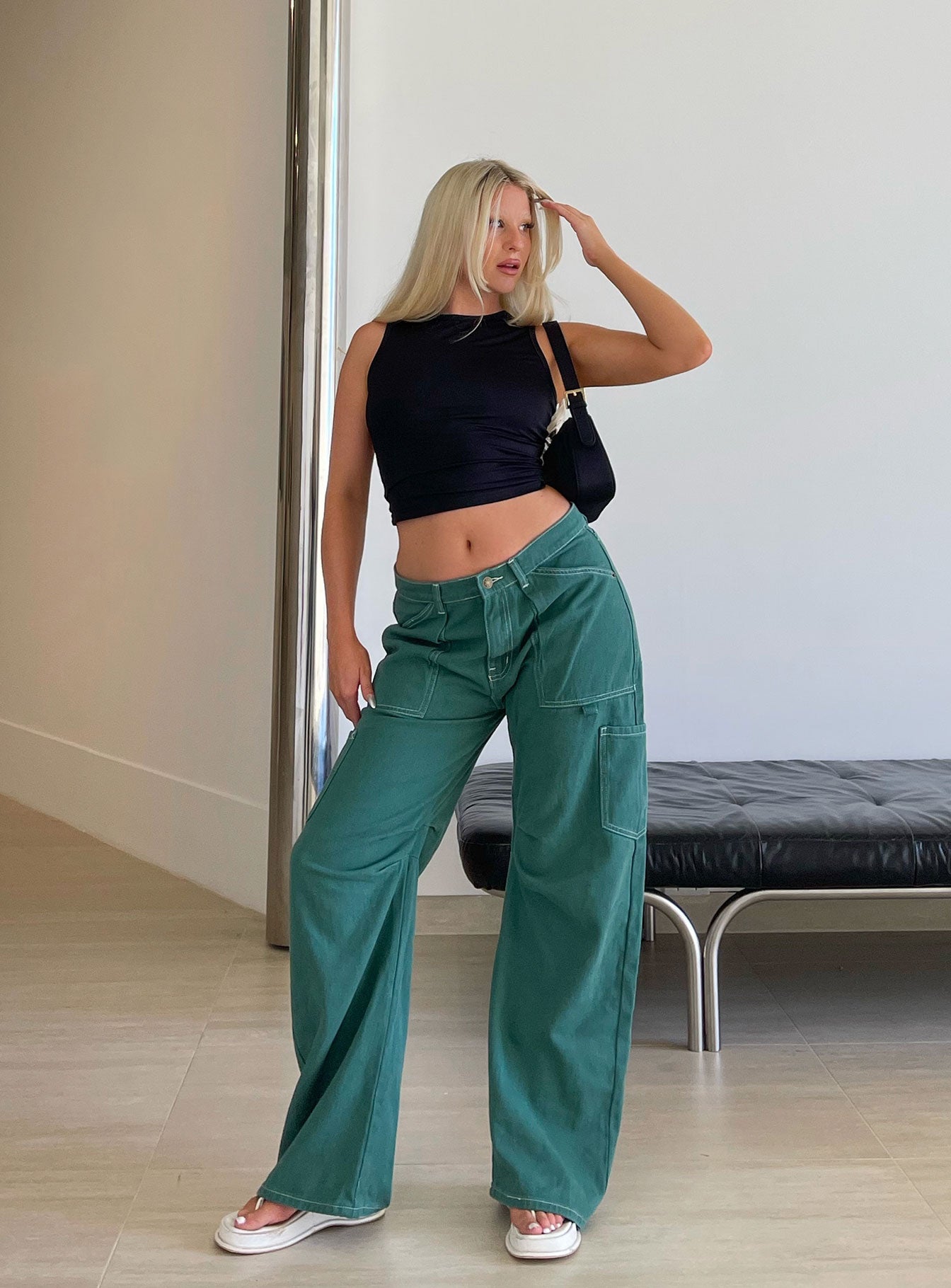 product Princess Polly Low Rise Jeans  Miami Vice Pants Green