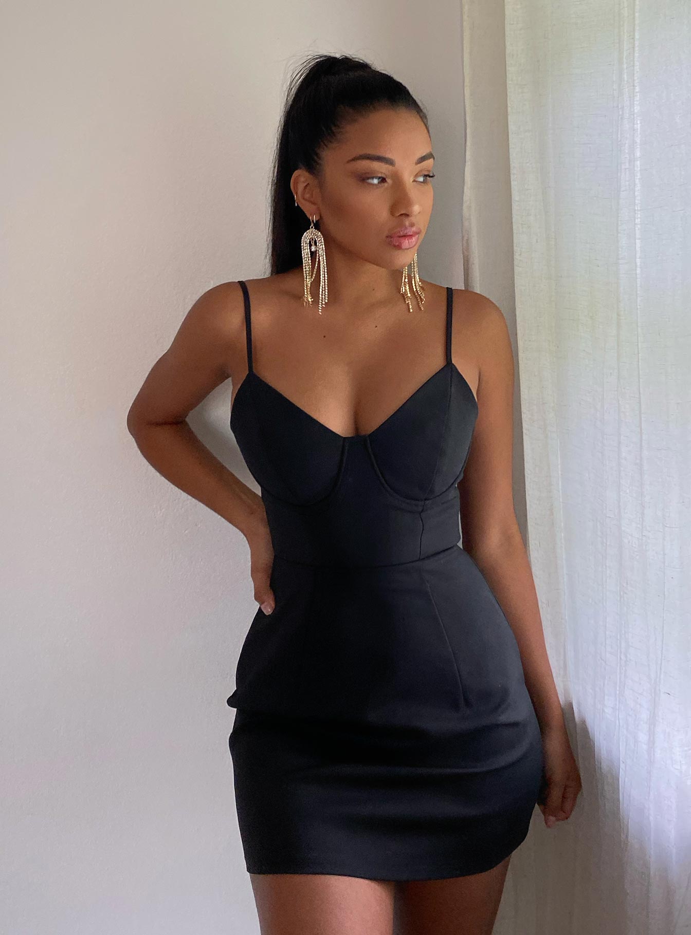 Novella Mini Dress Black | Princess Polly Novella Mini Dress Black | Princess Polly