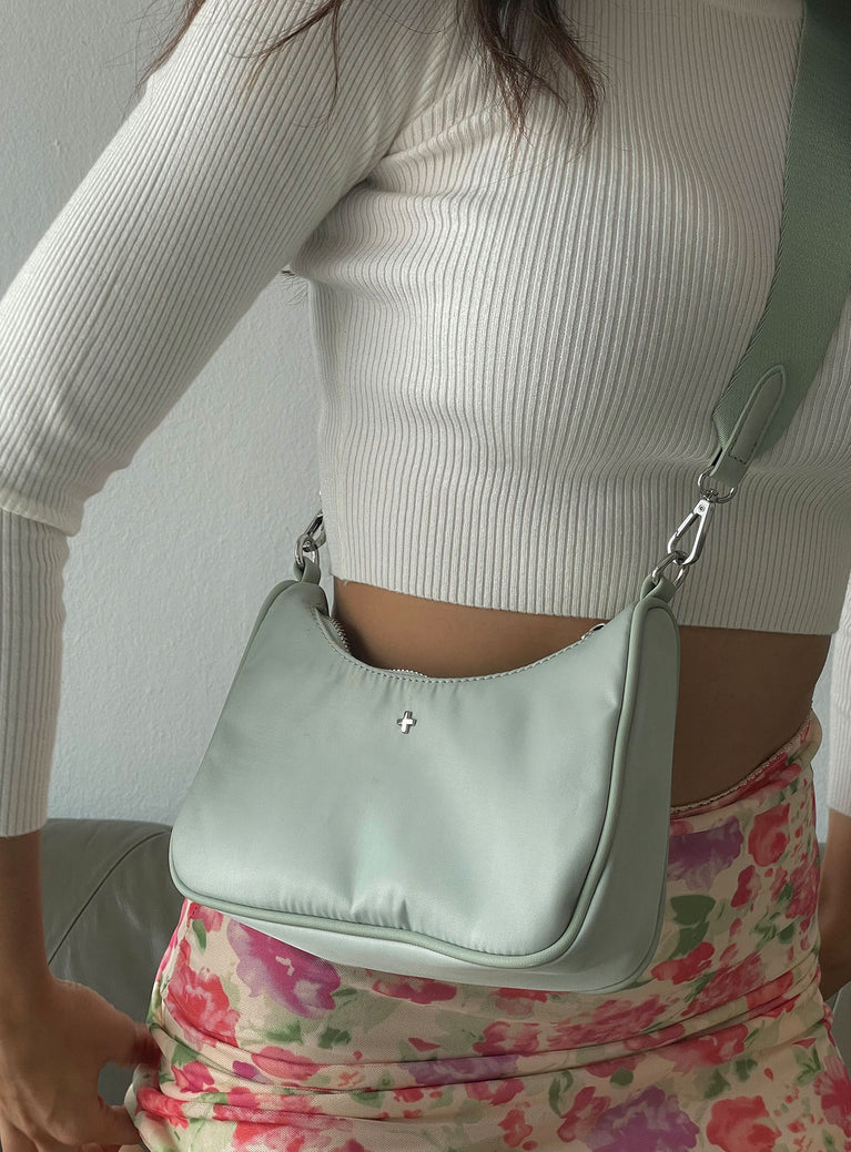 All The Feels Sage Sling Bag With Removable Printed Strap